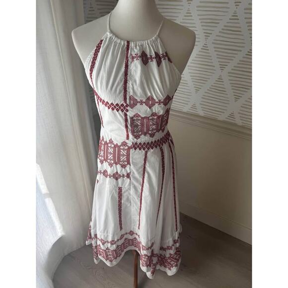 Joie Women’s Size 2 XS Milanira Red Embroidered White Flowy Midi Maxi Boho Dress - Picture 6 of 6